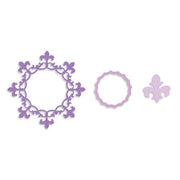 Sizzix Framelits Die Set 3PK - Frame, Circle w/Fleur de Lis Edging