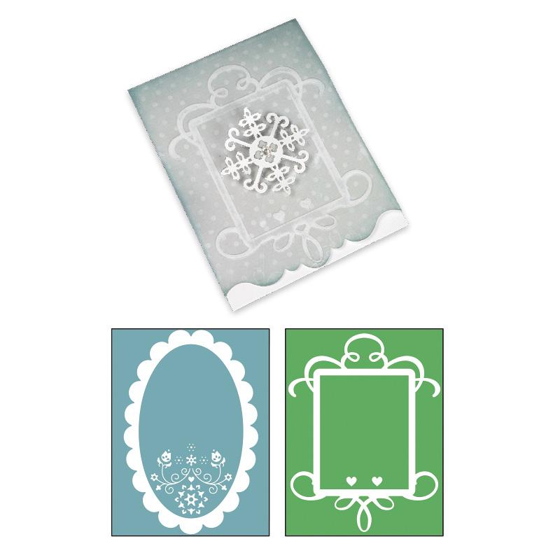 Sizzix Textured Impressions Embossing Folders 2PK - Ornate Frames Set