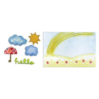 Sizzix Framelits Die Set 5PK w/Textured Impressions - Hello Rainbow Set