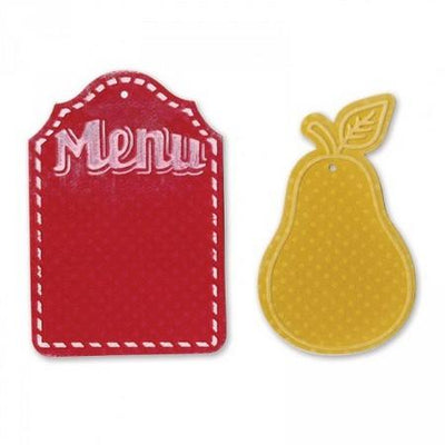 Sizzix Bigz Die w/Bonus Textured Impressions - Pear & Menu Tags